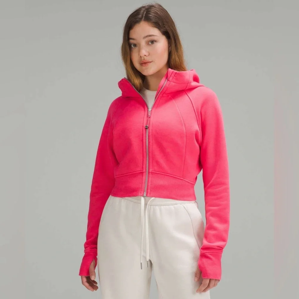 Lululemon Scuba Full-Zip Cropped Hoodie in Lip Gloss Size 6